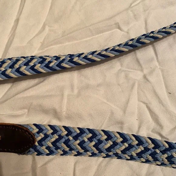 SOLD Vineyard Vines Blue Woven Stretch Knit Belt - Picture 2 of 4